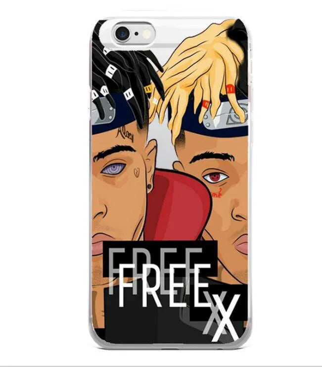 Transparent matte iPhone case with XXXTentacion artwork, shown on an iPhone model