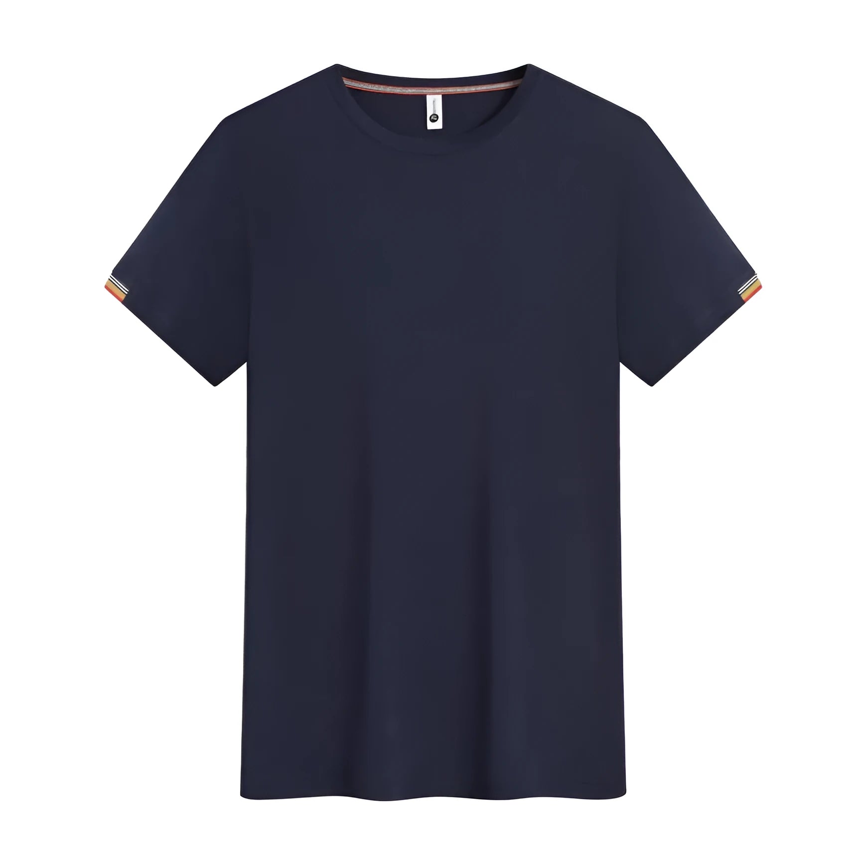 Women's round neck ice-feeling pullover top in black, side view, with smooth mercerised fabric finish