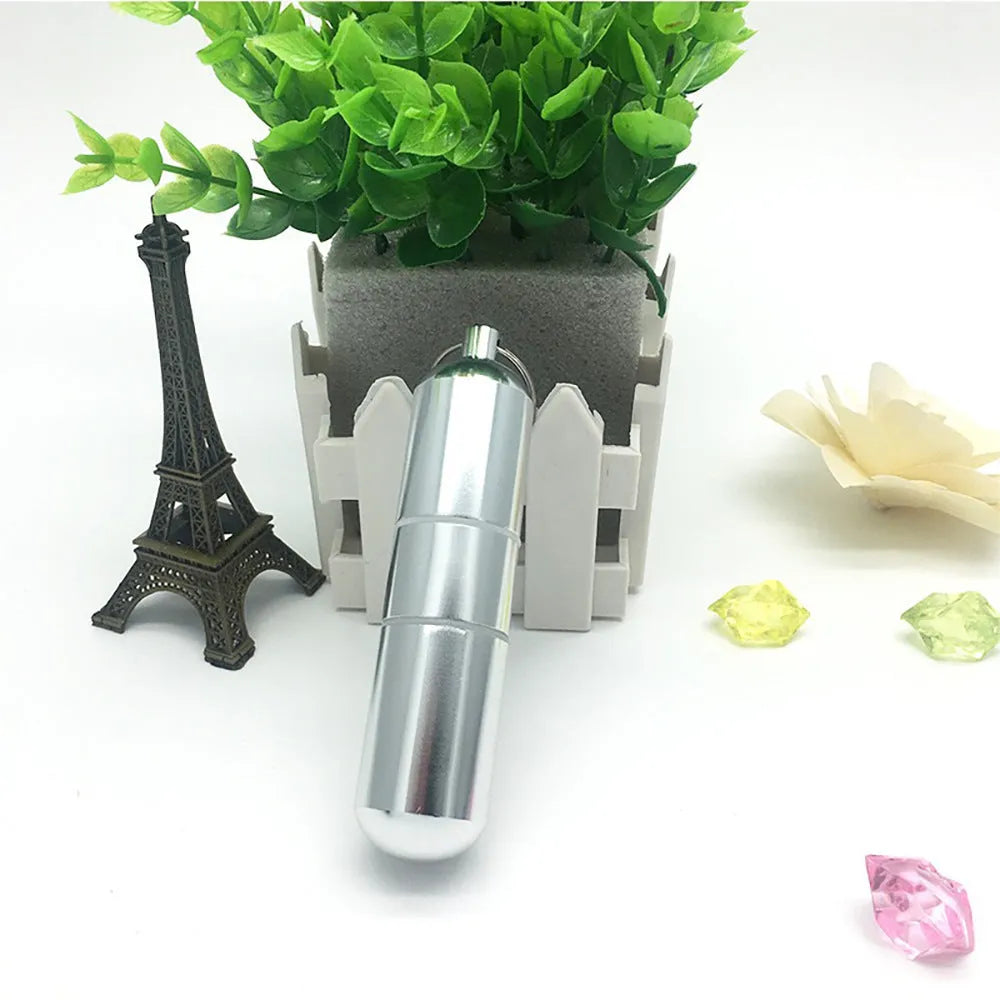 Portable waterproof sealed aluminium alloy medicine box in silver, 87mm size