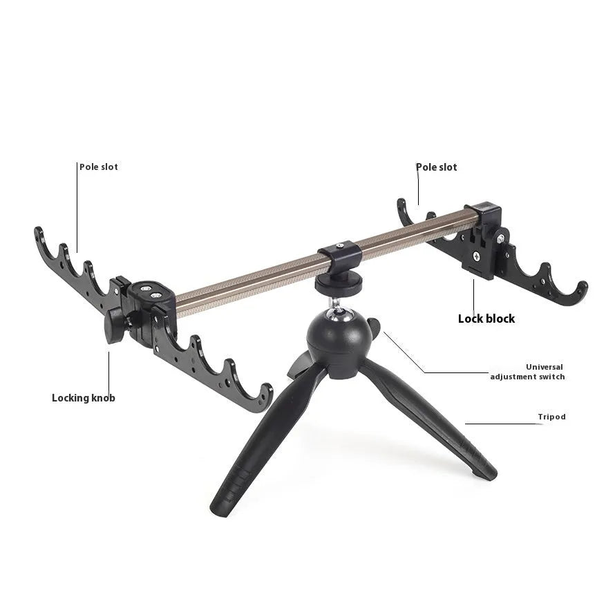 Aluminium ice fishing triangle rod holder bracket for small rod support