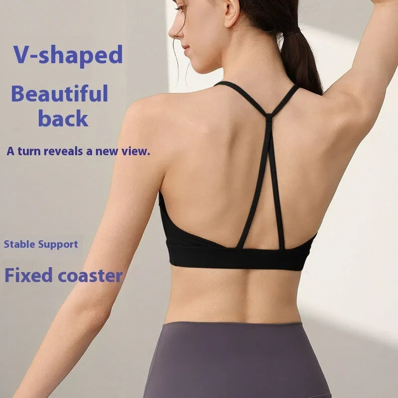 Women's high-strength sports vest with fixed double-shoulder straps in multiple colour options