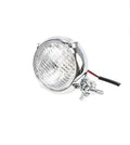 Black electroplated Harley motorcycle headlights with 8cm aluminium housing and yellow halogen bulb