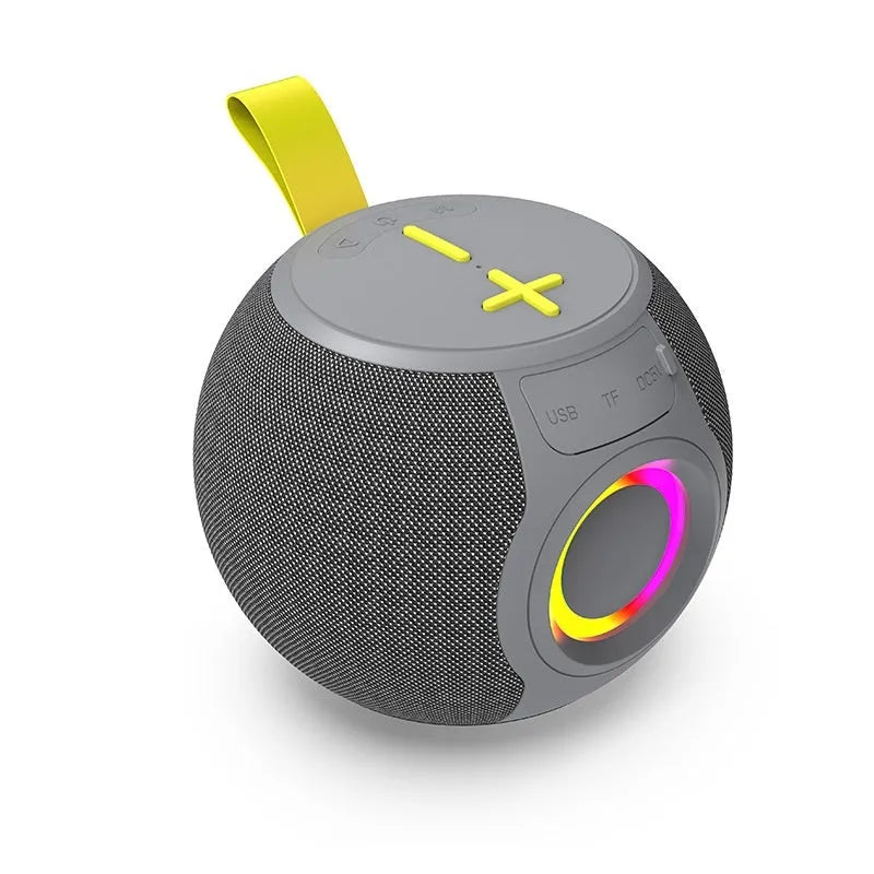 Black portable Bluetooth speaker with RGB lamp waterproof TWS 5W