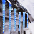 LED ice cone shaped meteor shower solar Christmas ornamental festoon lamp with plastic shell