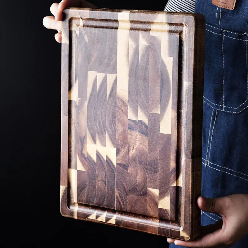 Brown solid wood cutting board made from imported acacia with 3cm thickness