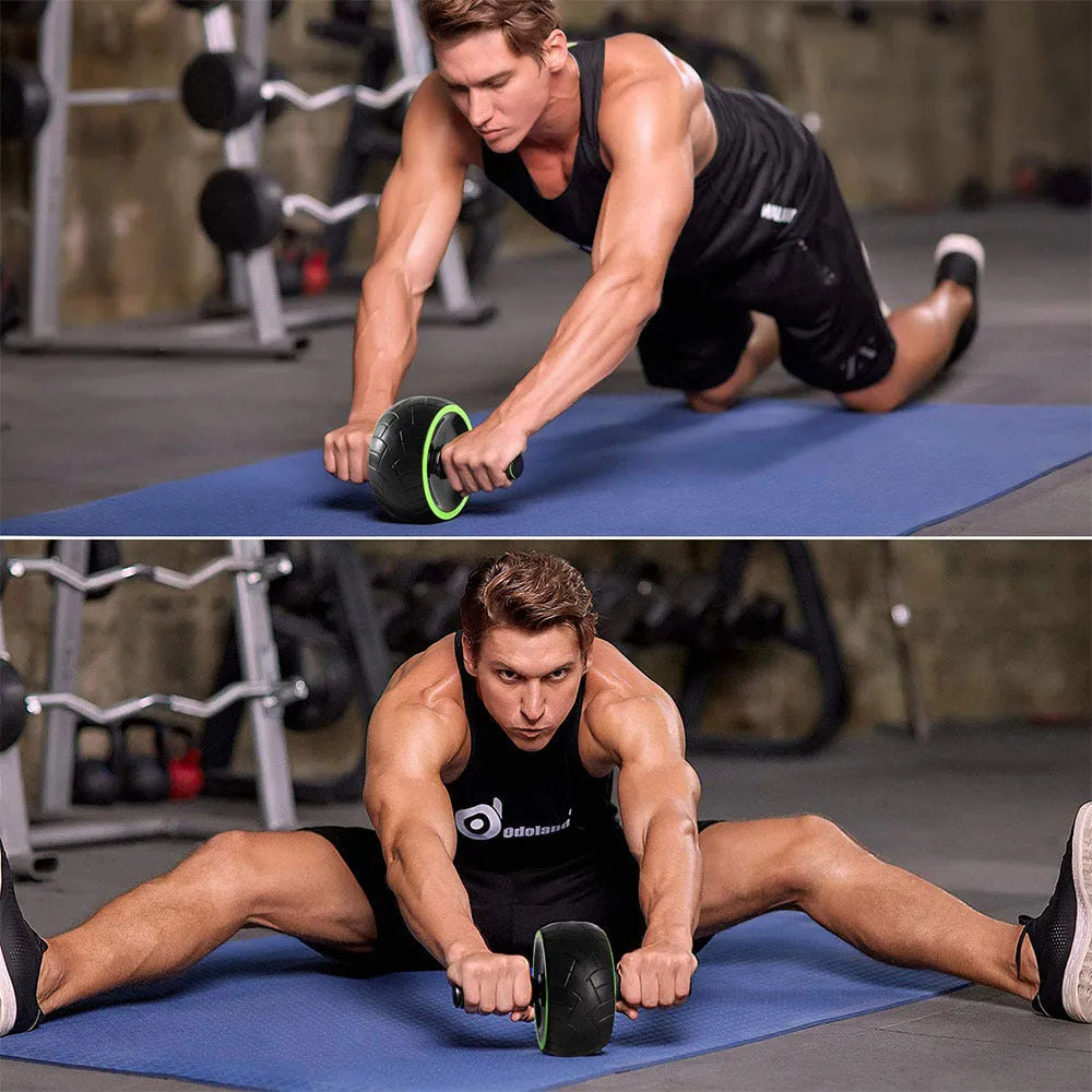 Black functional training device abdominal fitness machine on surface for home gym use
