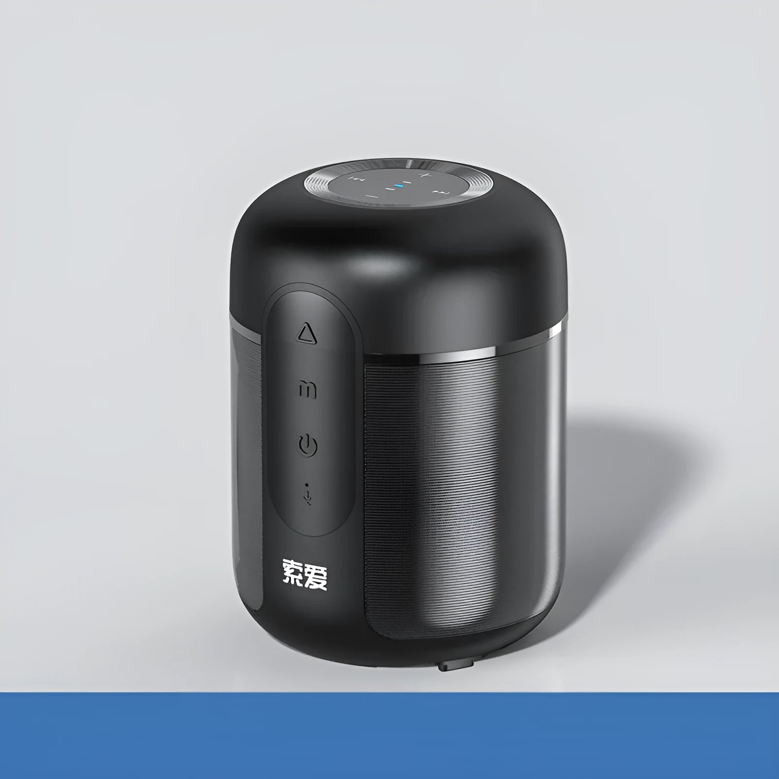 Black portable Bluetooth speaker measuring 72mm by 99mm with wireless connectivity and 30W output