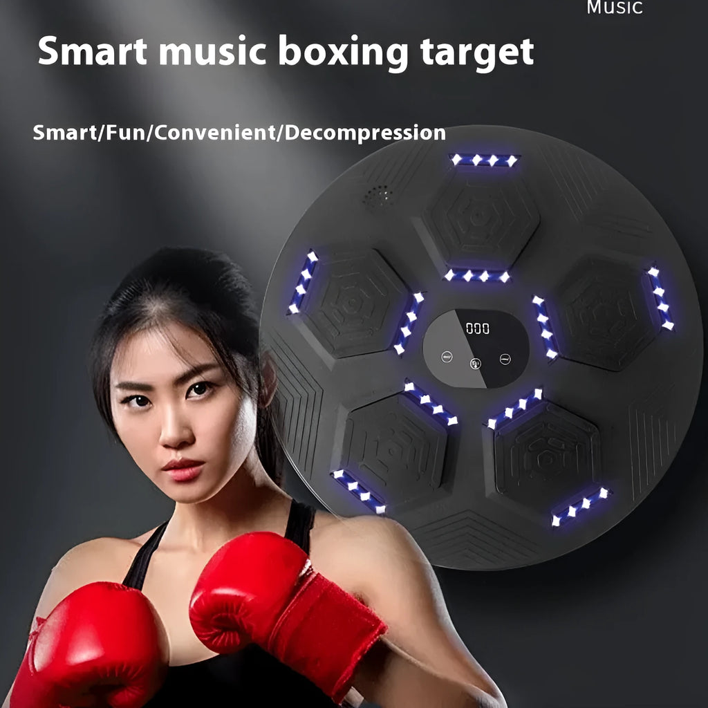 Smart music boxing machine reaction target system mounted on wall with PU target pads