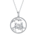 Women's copper necklace with four kitten pendants on cross chain
