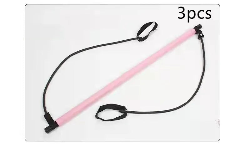 92cm Pilates bar with stainless steel tube and foam grip in light blue on a white background