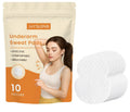 Pack of 10 underarm sweat absorbing patches with vitamin E, transparent adhesive design