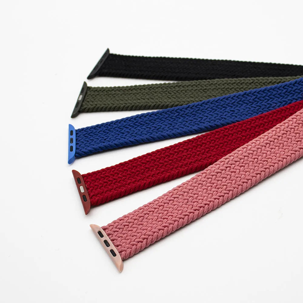 Apple Watch compatible nylon woven strap with plastic head in multiple colour options