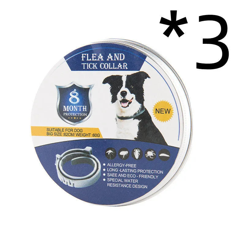 Adjustable pet anti-mosquito collar for cats and dogs, made with TPR silica gel and natural plant extracts, waterproof design