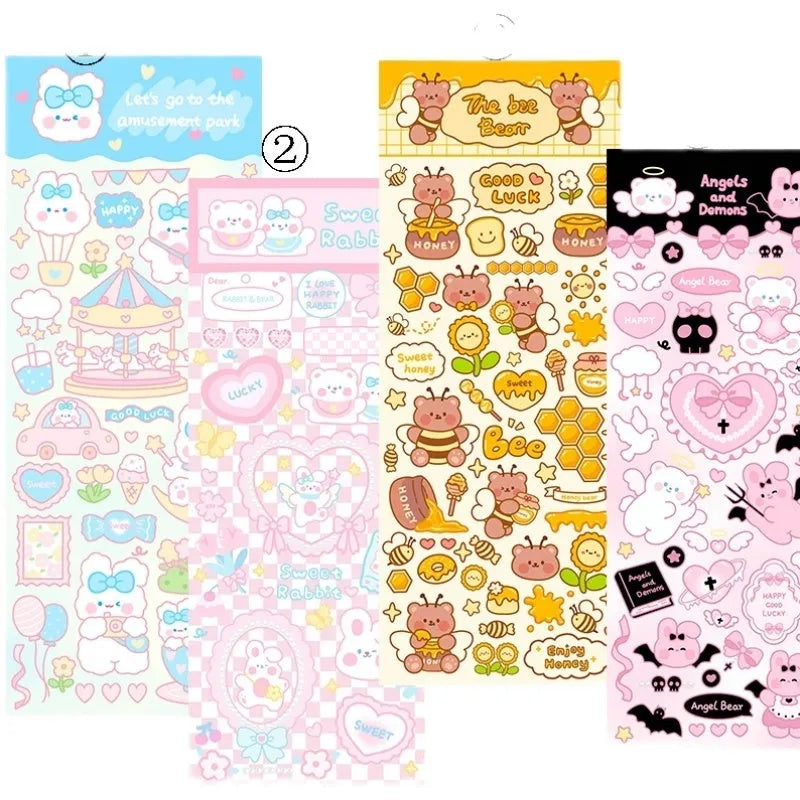 PVC waterproof cartoon stickers for agenda notebook and office stationery decoration