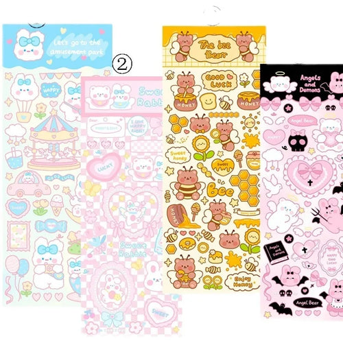 PVC waterproof cartoon stickers for agenda notebook and office stationery decoration