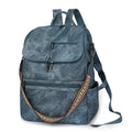 Retro college student backpack in solid colour with curved shoulder straps and stitching detail