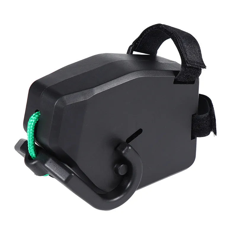 Black plastic/resin bicycle trailer traction rope for connecting child trailers to adult bikes