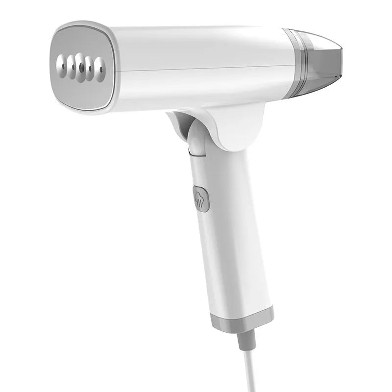 HB-668 handheld garment steamer in blue or white with mechanical controls and compact design