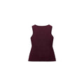 Women's dark red sleeveless sweater vest with slim fit and 3D pattern design