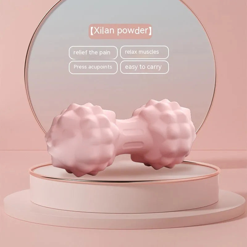 A 6cm diameter TPR foot massage ball shown in one of four colour options: pink, blue, green, or purple.