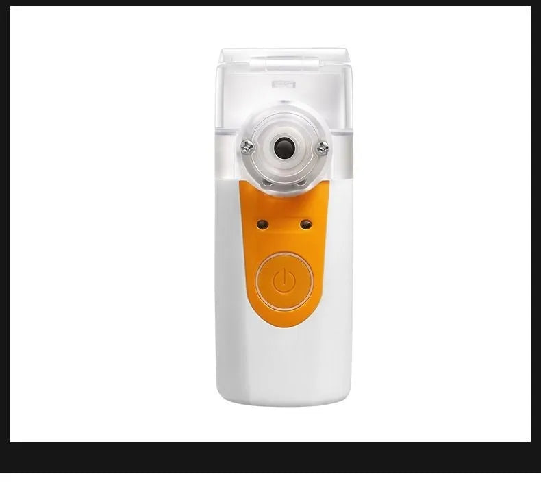 Handheld columnar plastic USB nebuliser with a single fog outlet.