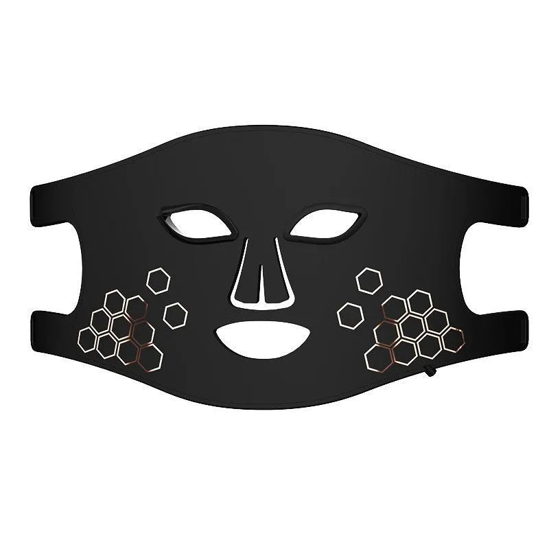 Black four-colour LED photon skincare mask for neck and face light therapy treatment.