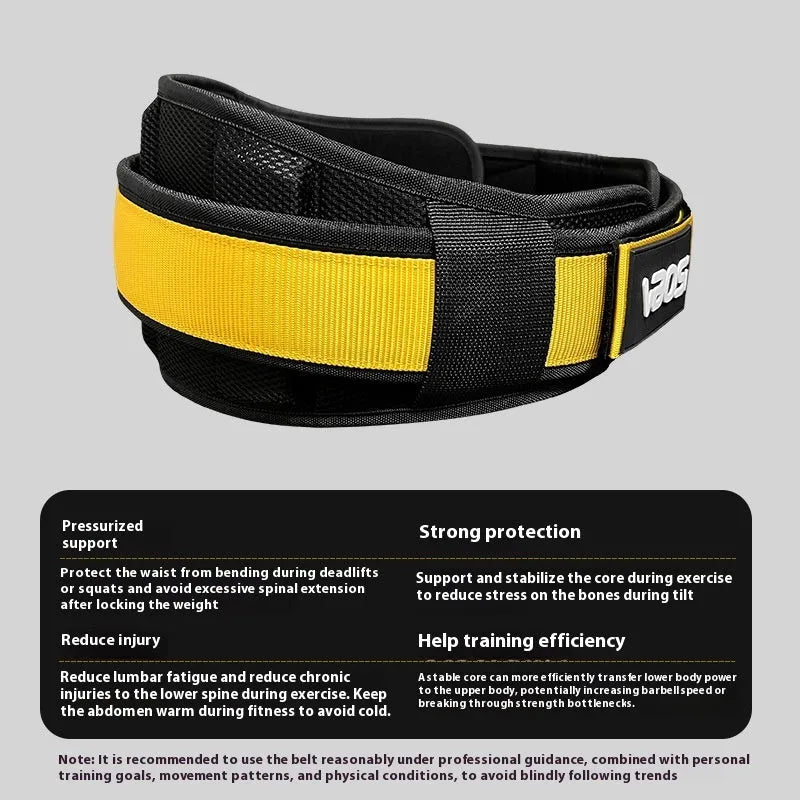 Adjustable fitness waist support belt in black for weightlifting and running