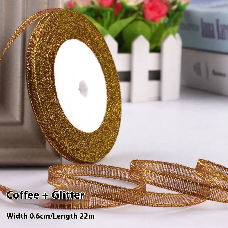 Roll of 0.6cm wide polyester gift ribbon in a choice of colours, with 22 metres per roll.