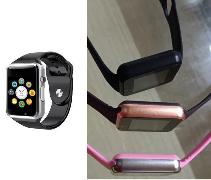 Android smartwatch with 1.54-inch screen showing watch face, available in eight colours with camera and SIM card slot