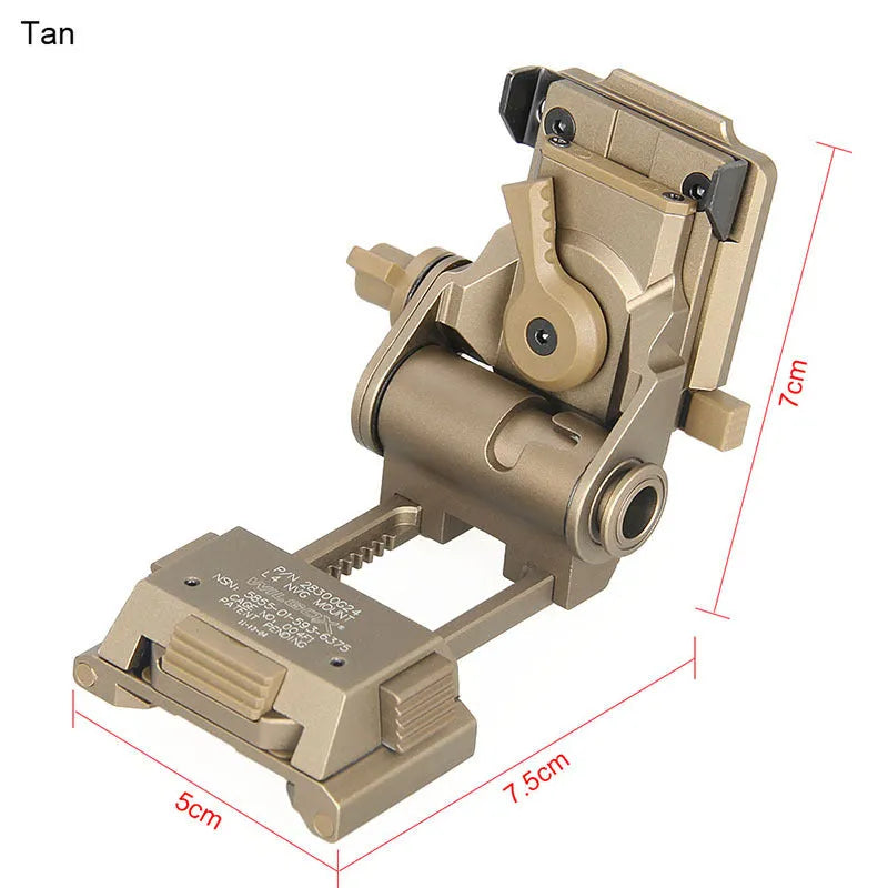 Dark earth metal alloy NVG helmet mount for L4 G24 equipment on OPS Core FAST helmets
