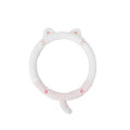 Rabbit fur plush steering wheel cover with embroidered cartoon panda design for winter.