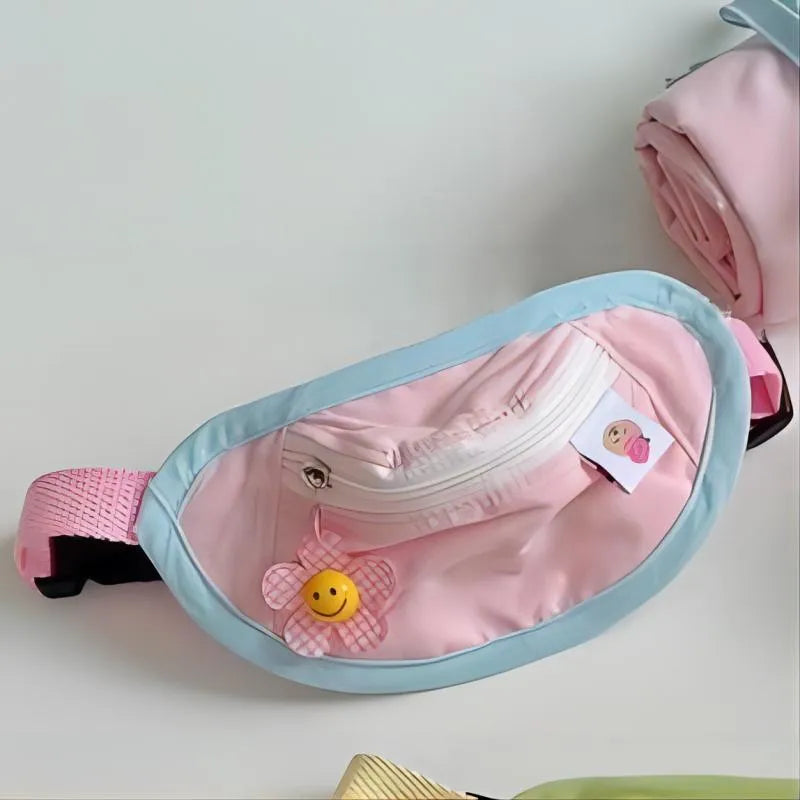Powder blue backpack-style pet carrier for a small dog, shown with adjustable straps and messenger bag handle.