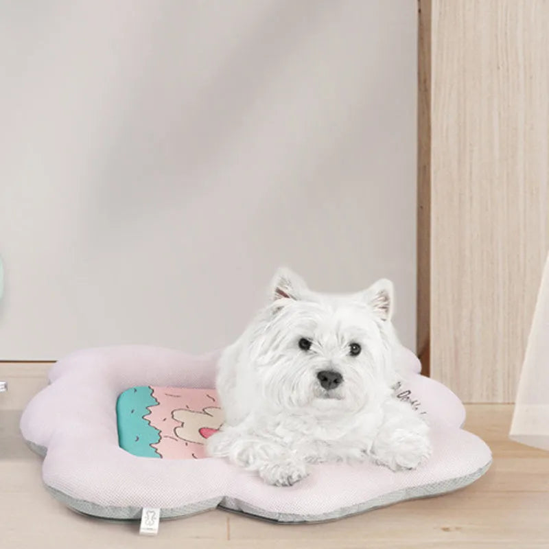 Green or pink pet cooling mat for dogs and cats in four measured sizes