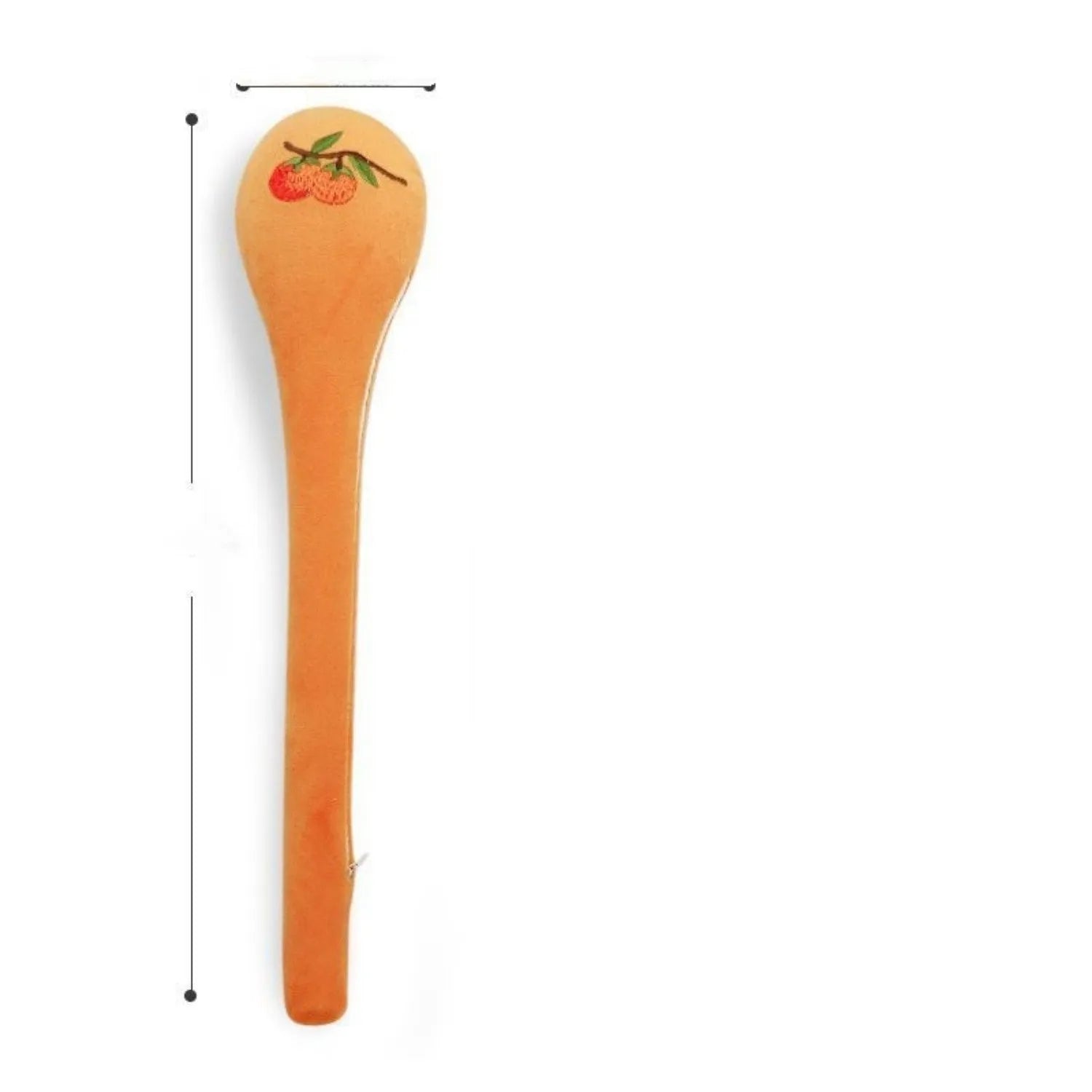 48 cm persimmon-coloured percussion massage stick with zipper closure and ergonomic handle