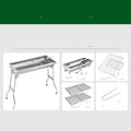 Stainless steel portable folding barbecue oven for outdoor cooking with capacity for five or more people