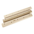 Set of three solid wooden finger grip training boards in 12cm, 40cm, and 50cm lengths.