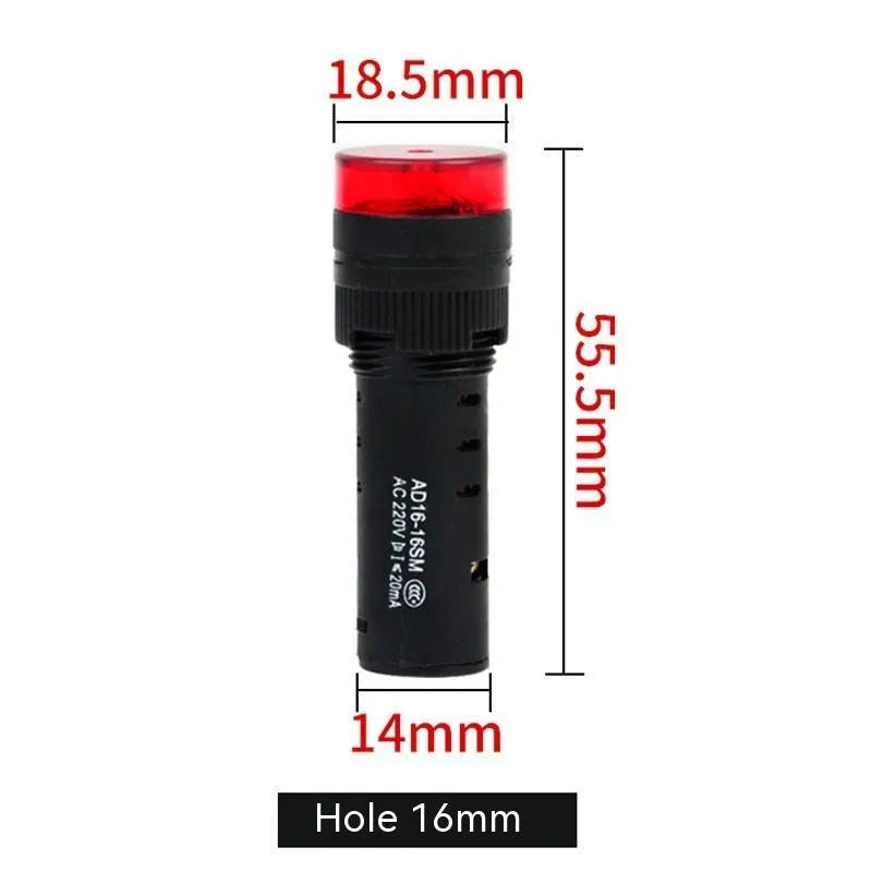 Red, green, and yellow LED flashing sound and light buzzer for 22mm panel mounting