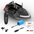 GPS remote control fishing boat in black with LED light and remote controller