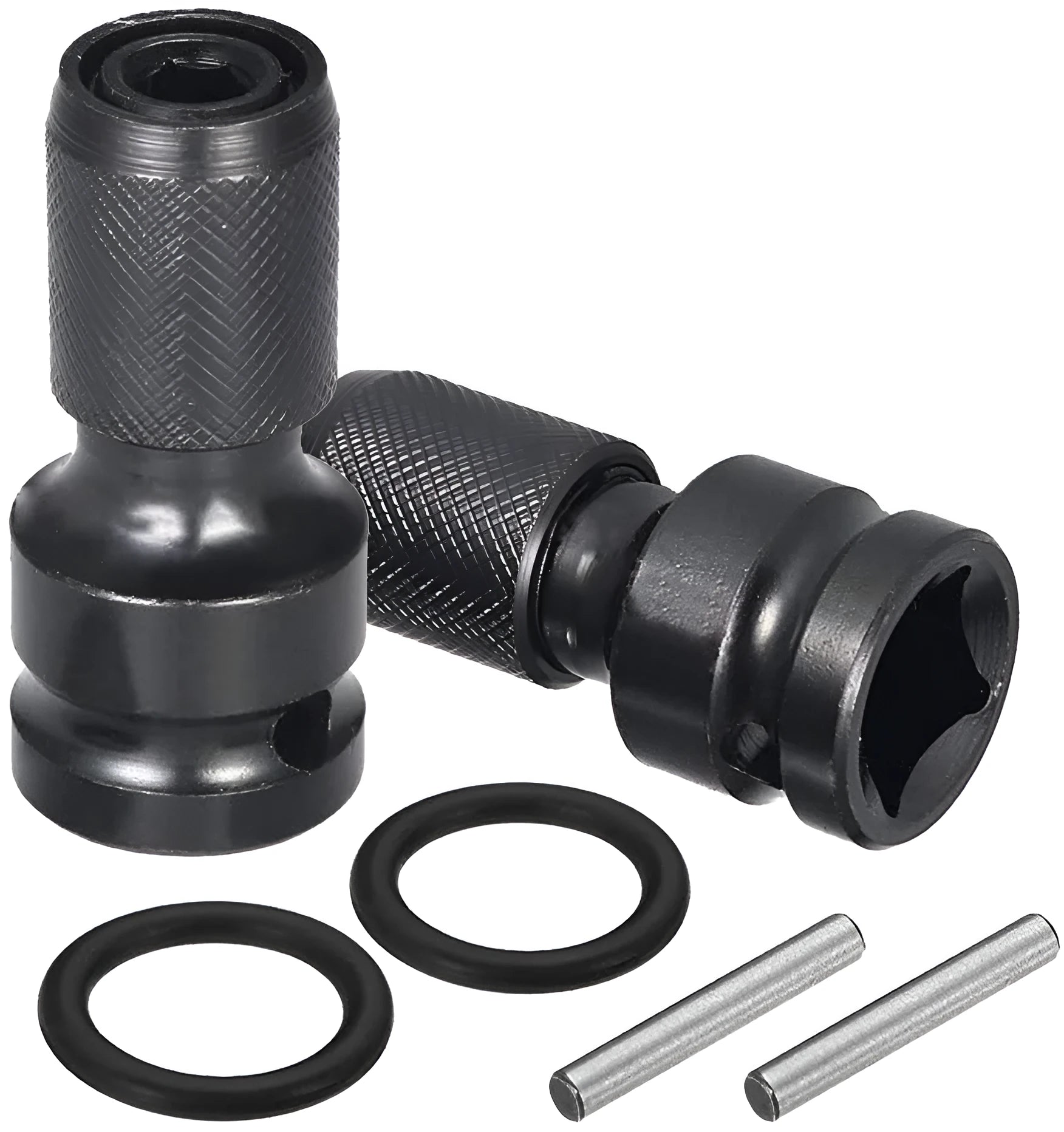 Scaling bit holder with telescopic sleeve for converting between 1/2-inch and 1/4-inch drive sizes