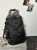 Nylon backpack in solid colour, large capacity, 30x18x48 cm, unisex design for travel and daily use
