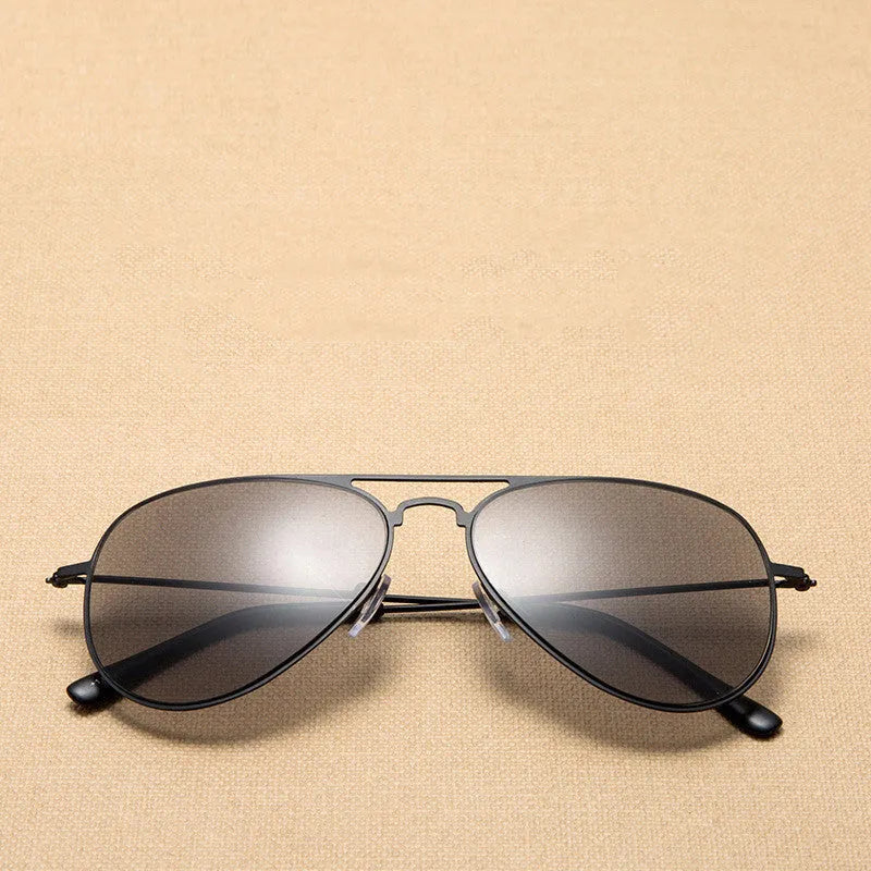 Full lens sun reading glasses black stainless steel frame 140x35mm with PC lenses