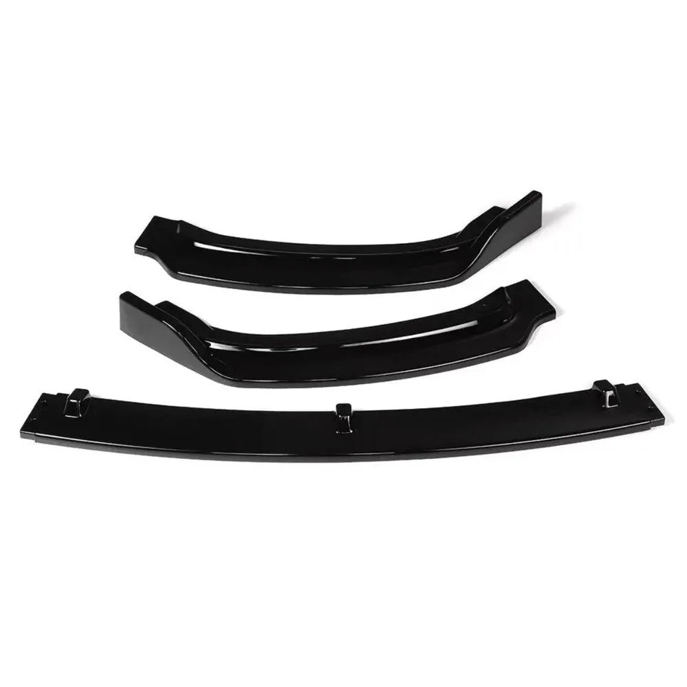 BMW 3 Series F30 front bumper lip spoiler in gloss black polypropylene
