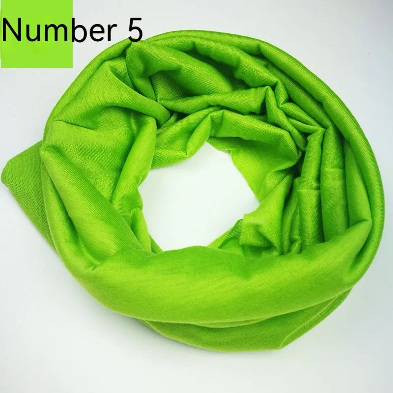Seamless polyester headscarf for outdoor sports in various colours with free-size design