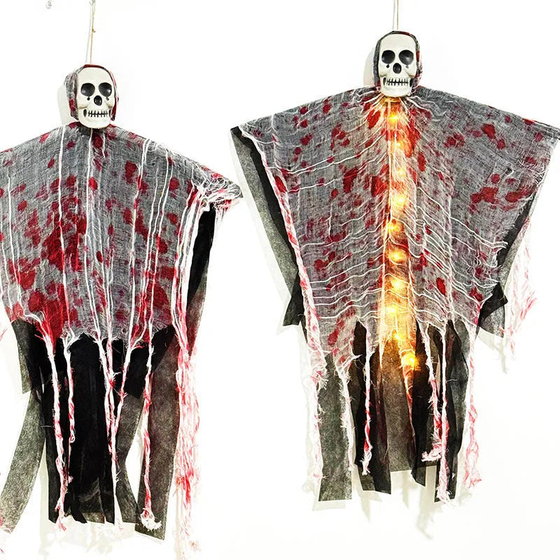 Halloween decoration blood-dyed luminous skull hanging ghost plastic ornament