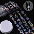 1 metre x 4 cm starry sky nail sticker roll with printed stars in plastic bottle outer box