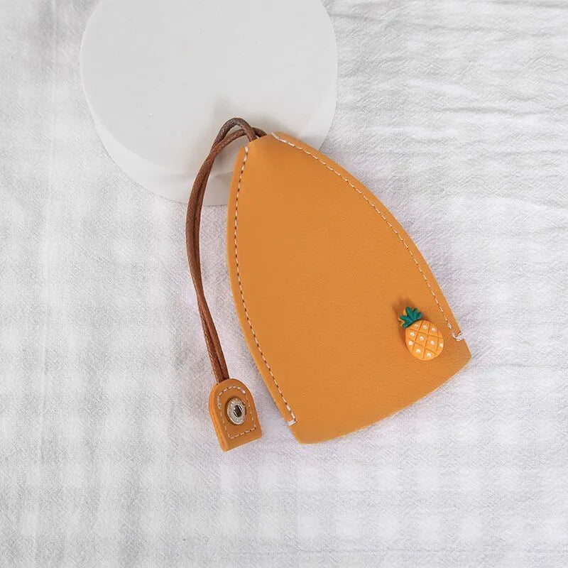 Cartoon design PU leather pull-out car key protector case showing colourful patterns