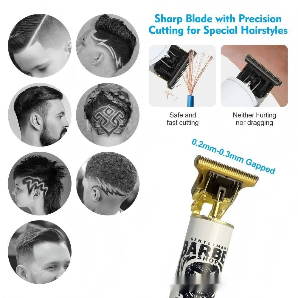 Rechargeable stainless steel cutter head hair clipper with USB charging port