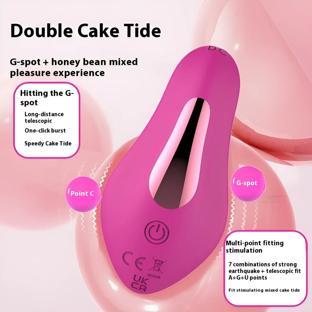Rose red wearable female massager with cute butterfly design, USB charging port