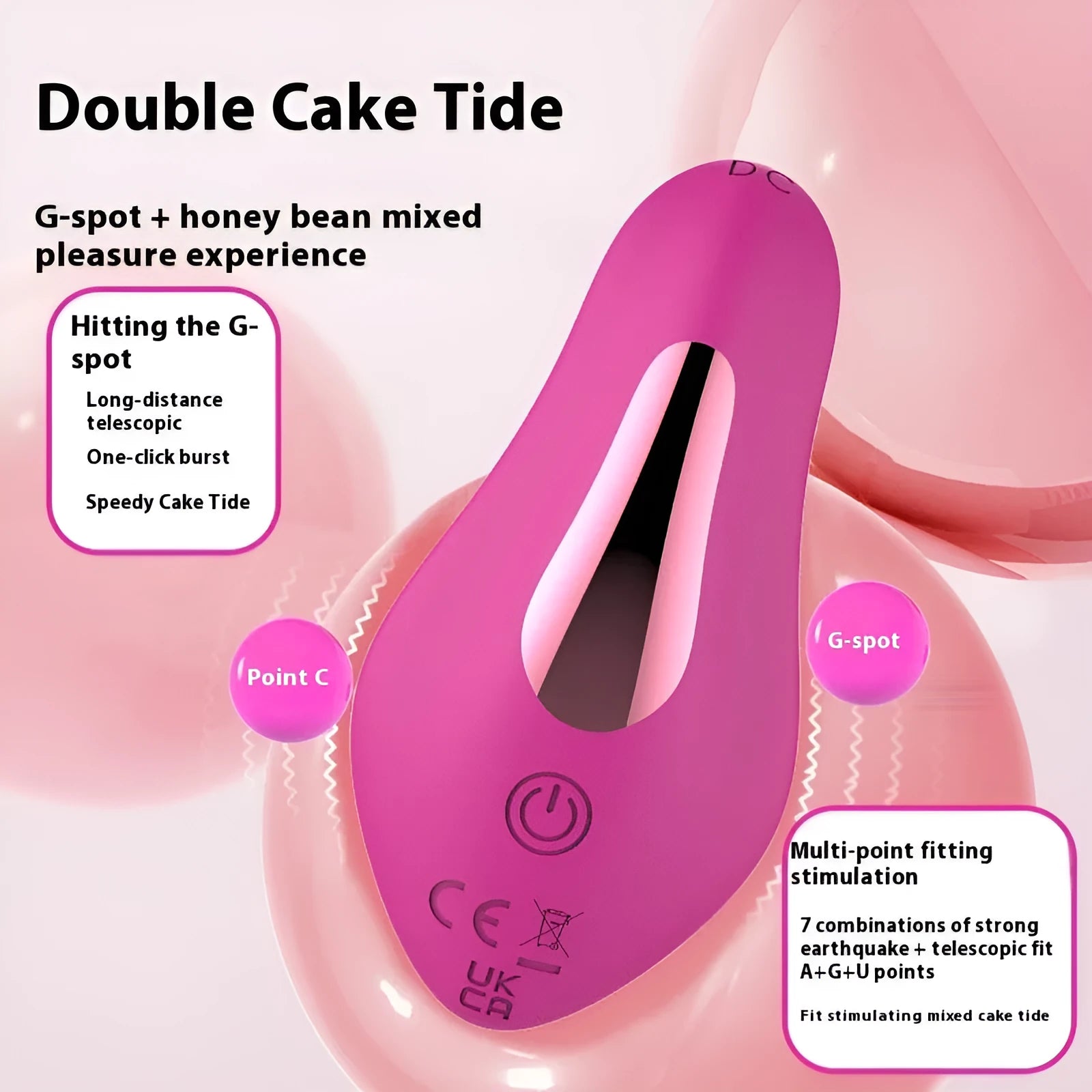 Rose red wearable female massager with cute butterfly design, USB charging port