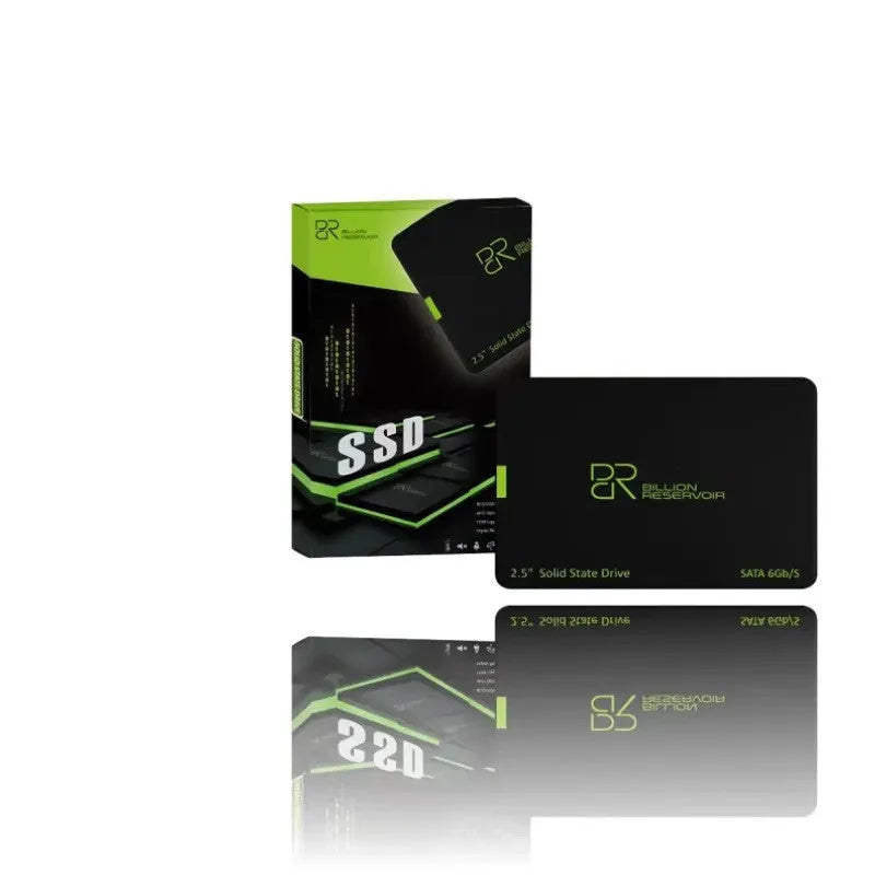 Black 2.5-inch SATA solid-state drive for desktop and notebook computers.